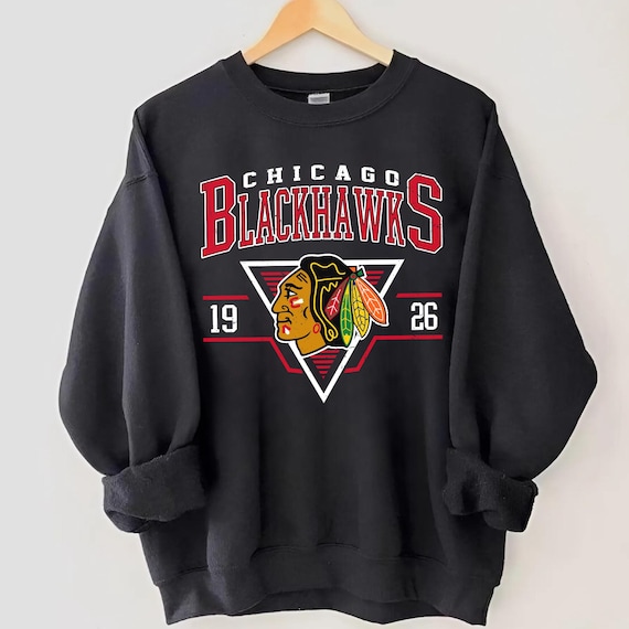 Vintage Chicago Blackhawks Sweatshirt Crewneck, Vintage Blackhawks shirt, Chicago Hockey Fan shirt, Hockey Tee, Blackhawks Sweatshirt