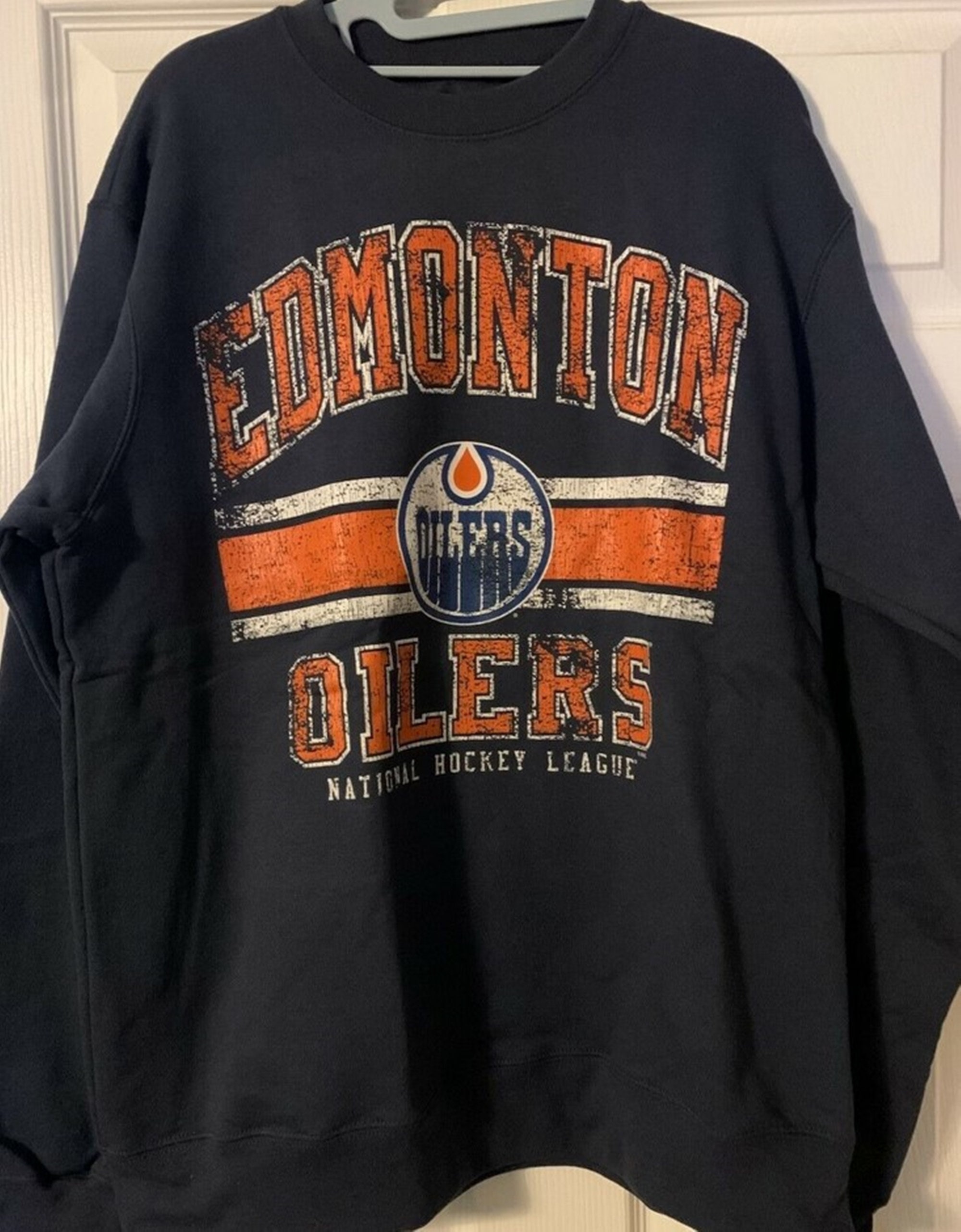 Vintage Edmonton Oilers NHL Sandow SK Sport Knit Jersey Mens Small