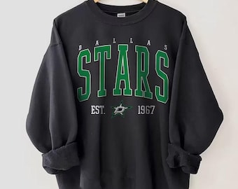 Dallas Stars Sweatshirt, Vintage Style Dallas Hockey Crewneck, Retro Dallas Stars Hockey Shirt, Retro Dallas Ice Hockey Sweater