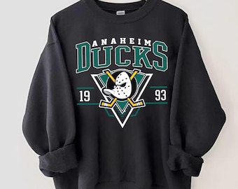 90s Anaheim Duck Sweatshirt, Vintage Style Anaheim Duck Crewneck, Retro Anaheim Duck Hockey Shirt, Retro Anaheim Duck Ice Hockey Sweater