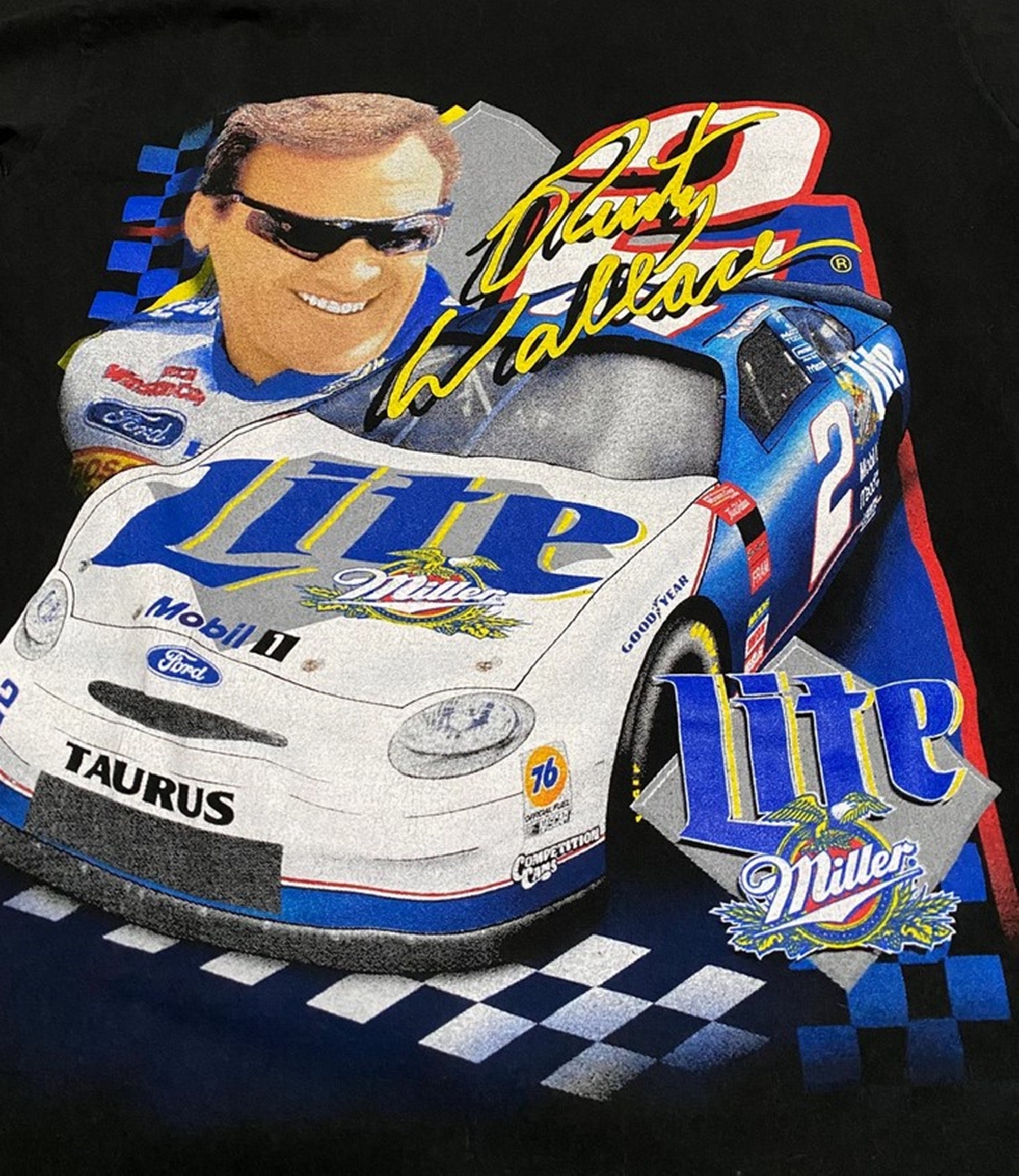 Vintage 90s Nascar Rusty Wallace Lite Miller T-shirt, NASCAR