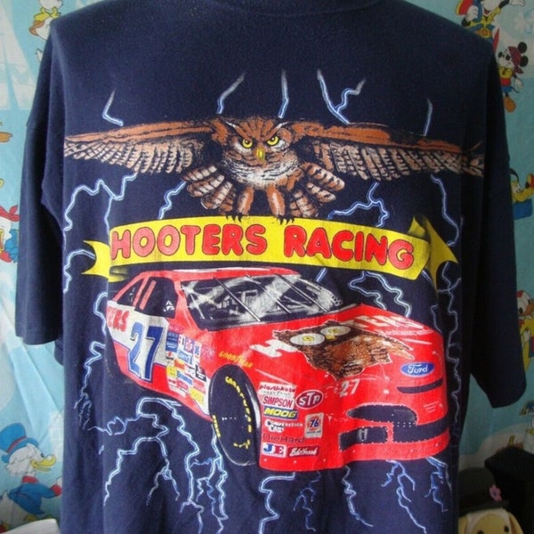 Vintage 90s Hooters Racing Loy Allen Nascar Racing T-shirt, Hooters Racing Shirt, Loy Allen Shirt, Loy Allen Nascar Shirt, Loy Allen Tee