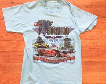 Vintage  75th Anniversary Indianapolis 500 Racing T-Shirt,Indy 500 Shirt, Indy 500 Racing Shirt, Indianapolis 500 Fan,I ndianapolis 500 Tee