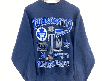 CustomCat Toronto Maple Leafs 90's NHL Crewneck Sweatshirt White / 2XL