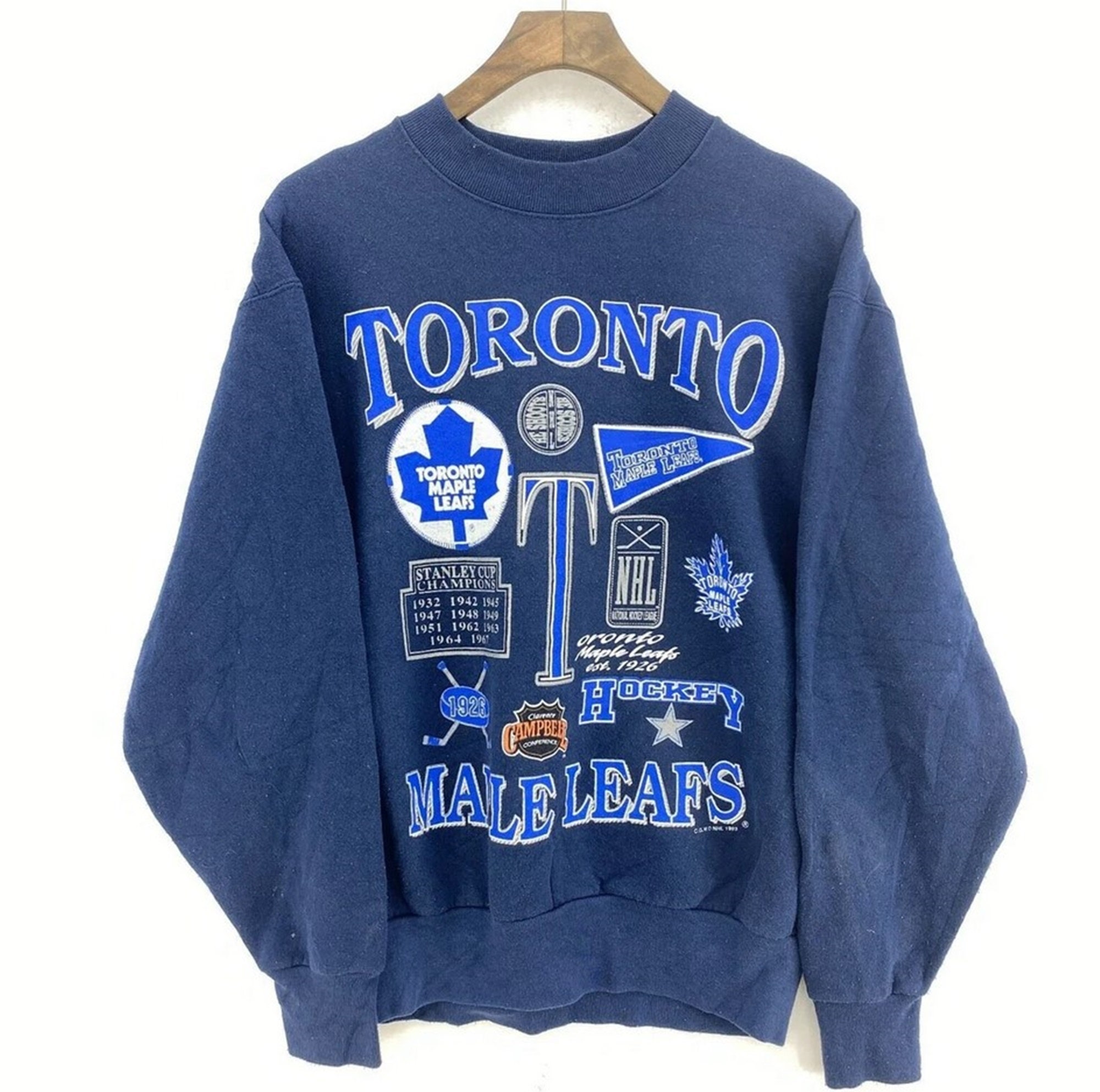 Adidas Maple Leafs Vintage Crew Sweatshirt Medium Grey Heather S Mens