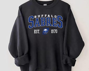 90s Buffalo Sabres Sweatshirt, Vintage Style Buffalo Hockey Crewneck, Retro Buffalo Hockey Shirt, Retro Buffalo Ice Hockey Sweater