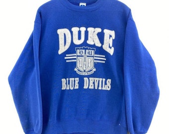 Vintage 90s Duke Blue Devils Basketball NCAA Blue Sweatshirt, Duke Blue Devils Shirt, Duke University Shirt, Blue Devils Shirt, Duke Fan