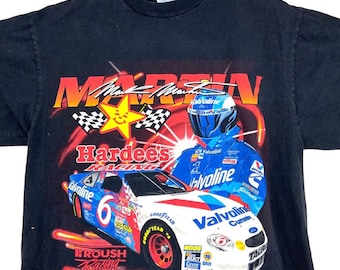 Vintage 90s Mark Martin Hardees Nascar Racing T-shirt, Mark Martin Shirt, Mark Martin Nascar Shirt, Nascar Racing Shirt, Gift For Father