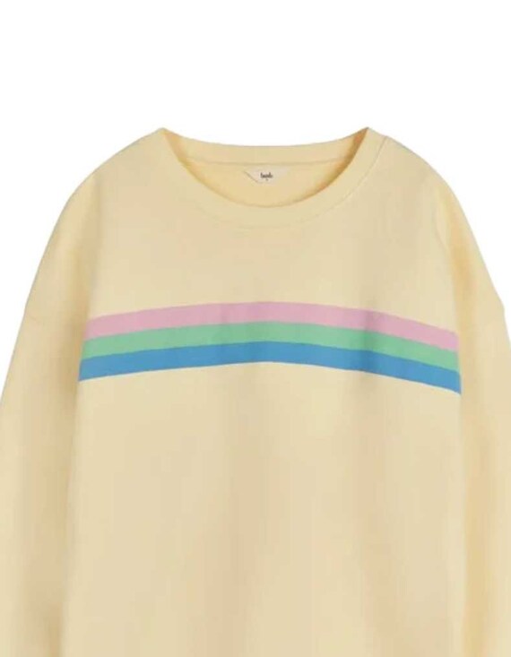 HUSH Women s Long Sleeve Aurora Stripe Relaxed Sweatshirt in Yellow Multi IMPERFECT Etsy UK