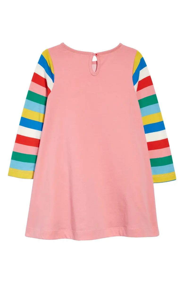 Mini Boden Girl's Big Applique Cotton Dress in Bright Petal Pink ...