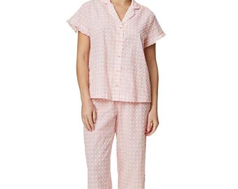 Marks & Spencer Women&#39;s Pure Cotton Gingham Pyjama Set in Mix Orange