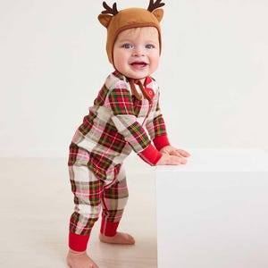 Holiday Print Baby Zip Sleeper in Family Holiday Plaid