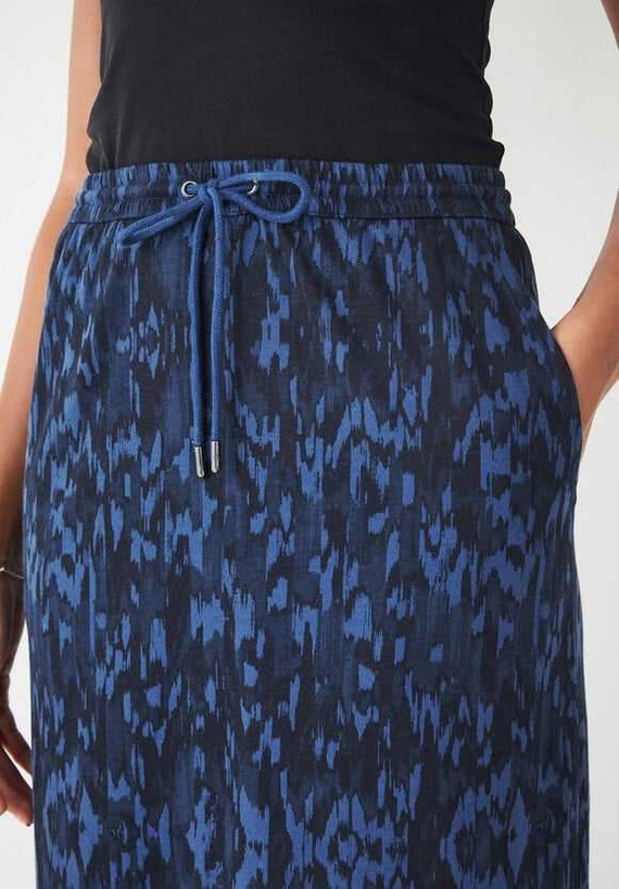 HUSH Women s Jorja Jersey Cotton Maxi Skirt in Ikat Blue Etsy