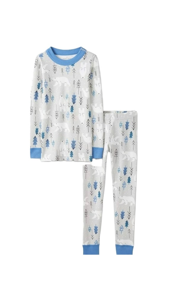 Moon and Back by Hanna Andersson Winter Bear Pyjama Set in Grey Etsy