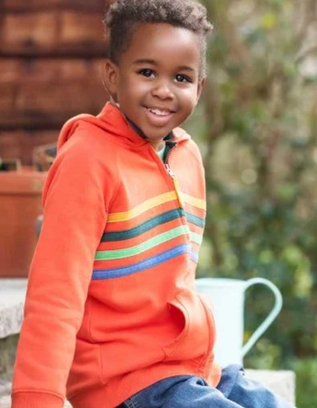 Frugi Hayle Felpa con Cappuccio, Rosso Tango / Elicottero Frugi Hayle Felpa con Cappuccio, Rosso Tango / Elicottero