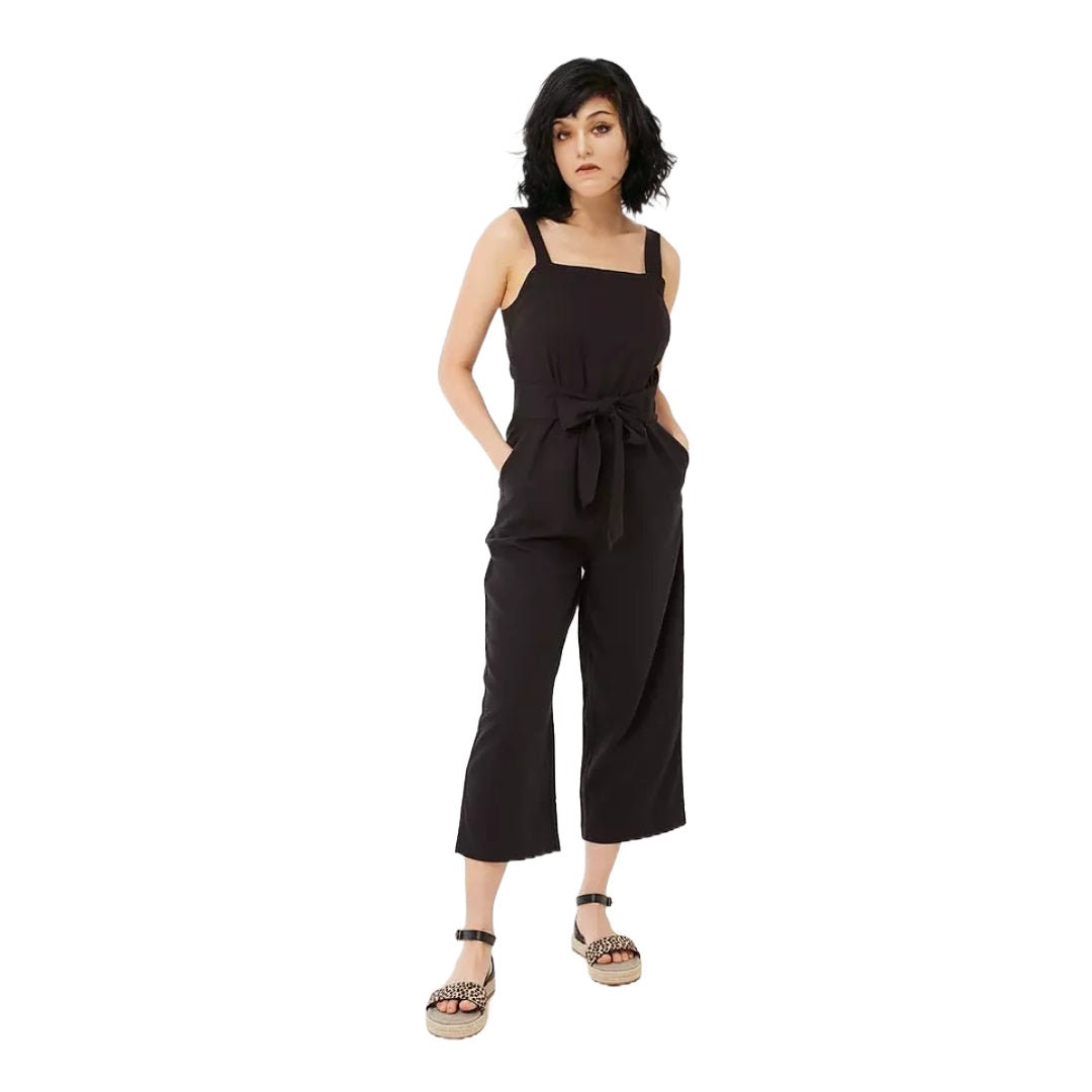 Fat Face Women s Terra Linen Blend Jumpsuit in Black IMPERFECT Etsy Ireland