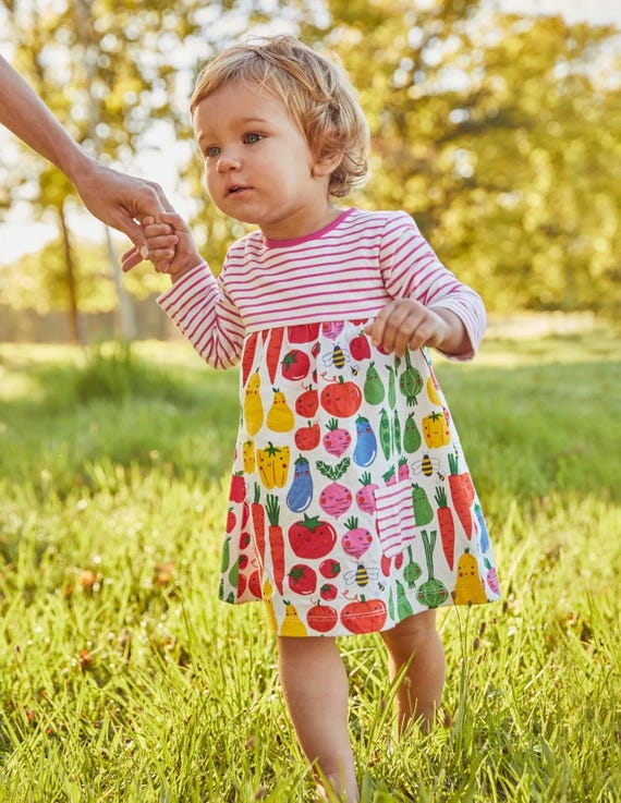Baby Boden Jersey Hotchpotch Dress in Ivory Garden Gang (slightly Defect) -  Etsy Ireland