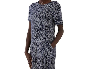 Fat Face Women s Nina Prairie Jersey Dress in Teal Green Etsy UK