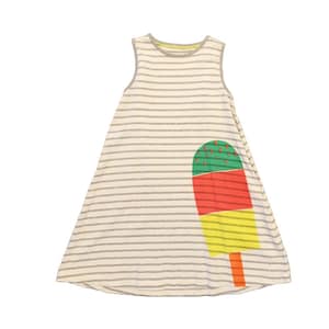 Mini Boden Girl's Summer Ice Cream Dress In Grey (SLIGHTLY DEFECT)