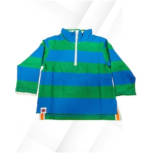Mini Boden Boy&#39;s Long Sleeve Quarter Zip Stripe Sweat Top In Multi