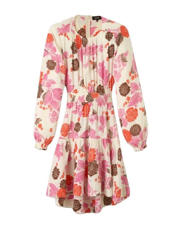 ME+EM Women's Cheesecloth Bali Print Fit and Flare Dress in ME+EM Women's Cheesecloth Bali Print Fit and Flare Dress in