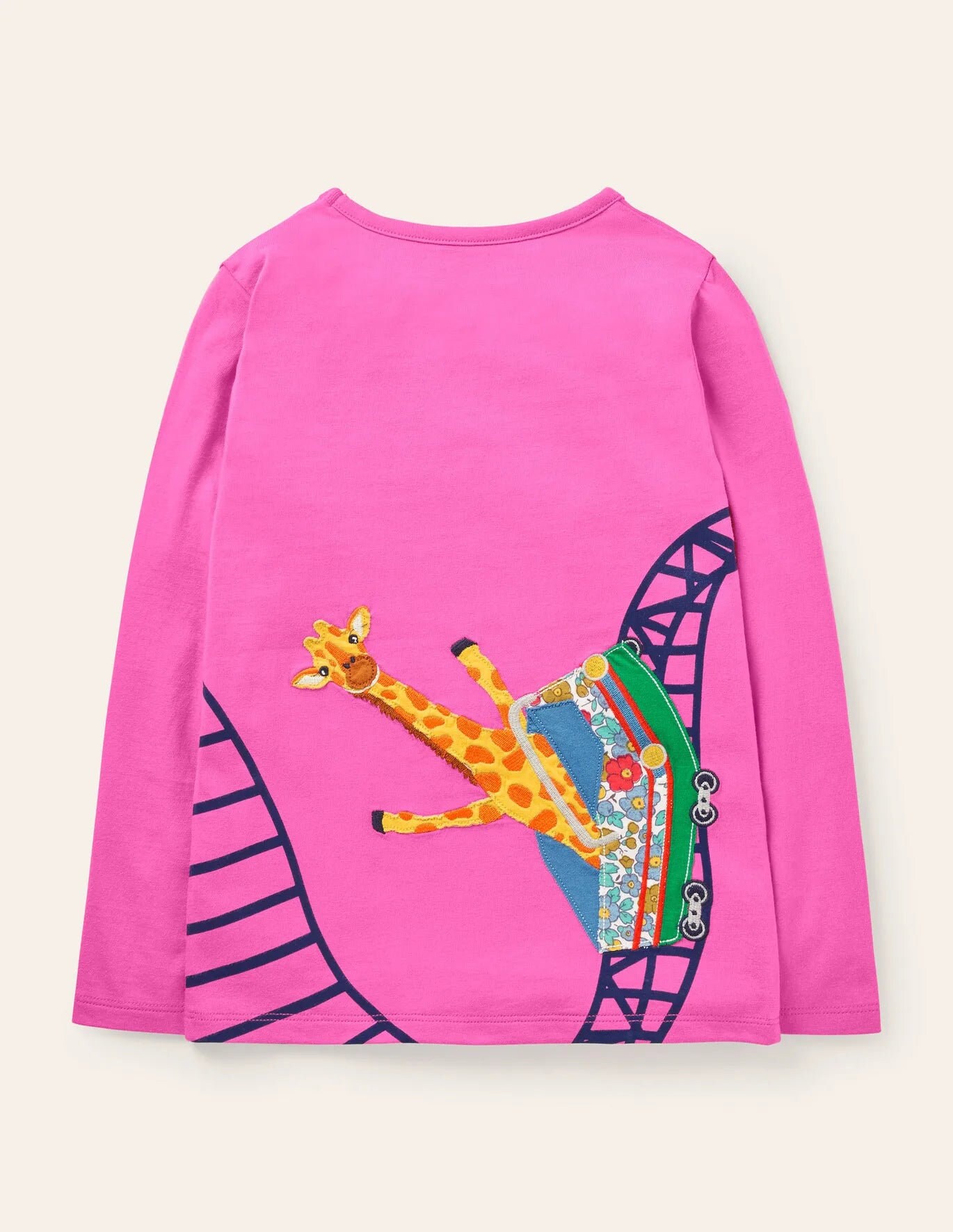 T-shirt Fille Mini Boden 4-5 Ans - Rose Avec Appliqué, Manches Longues, Neuf Sans étiquette