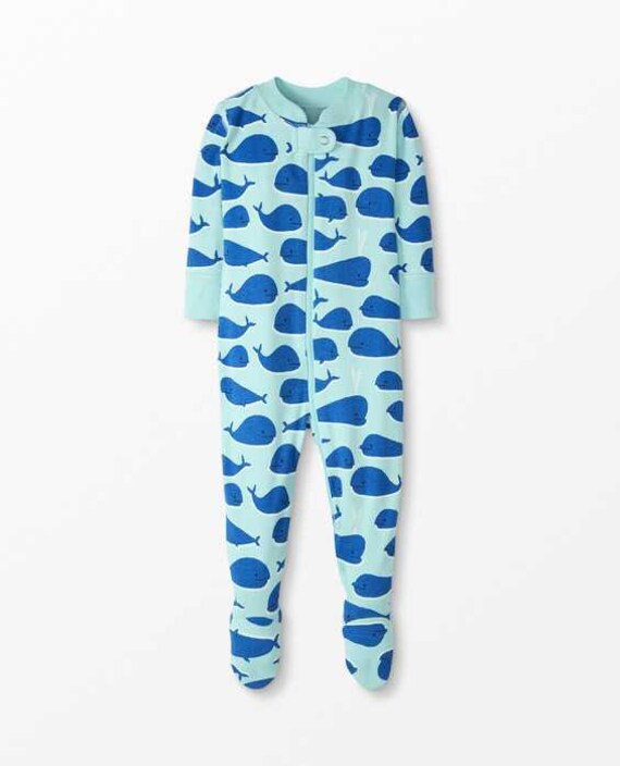 Hanna Andersson Baby Zip Footed Sleeper in Whale Watching Etsy UK