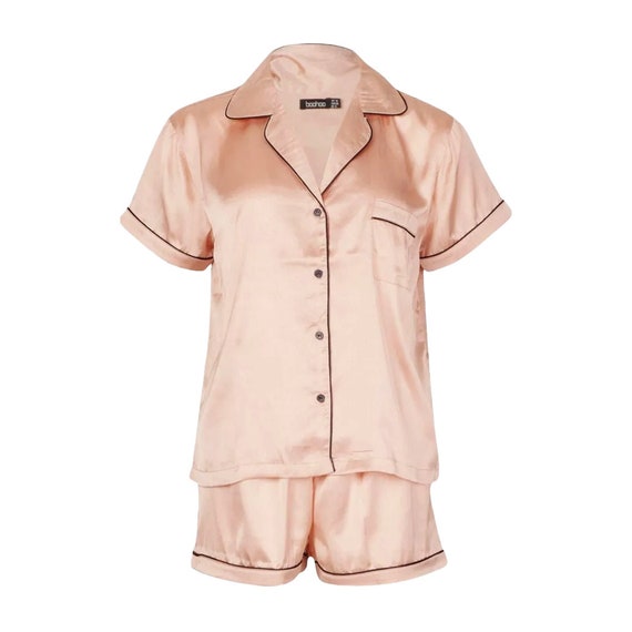 Pyjama Sets Rose Gold Satin Pajamas Boohoo Women's Bride Squad
