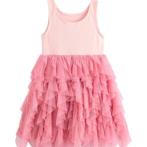Mini Boden Girl&#39;s Jersey Tulle Mix Dress in Chalk Pink