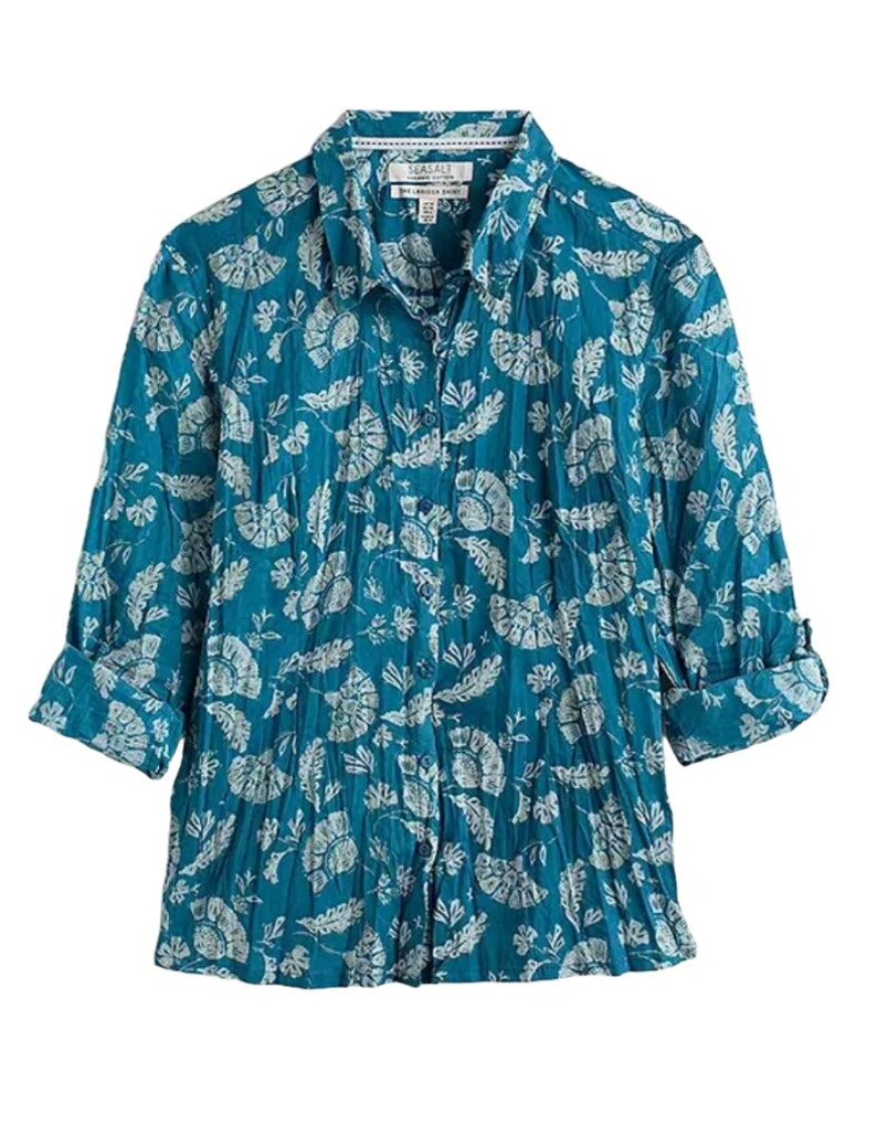 Ex Seasalt Women's Short Sleeve Organic Cotton Jersey Tunic in Teal