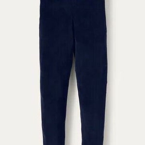 Mini Boden Girl&#39;s Full Length Sparkle Waist Velvet Leggings in Midnight Blue