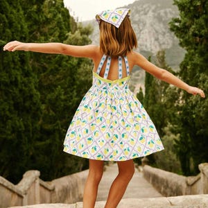 Mini Boden Girl&#39;s Sleeveless Back Detail Dress in Lavender Lemon Grove Girls Boden