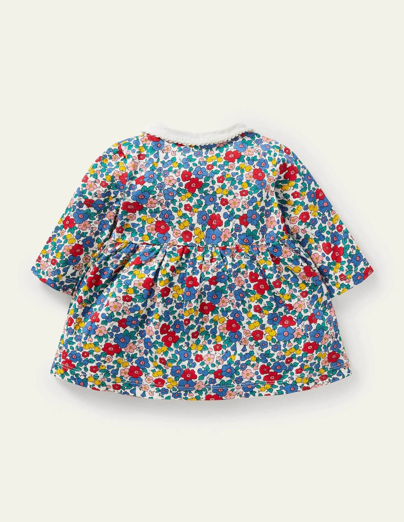 Baby Boden Jersey Collared Dress in Multi Sky Apple Blossom