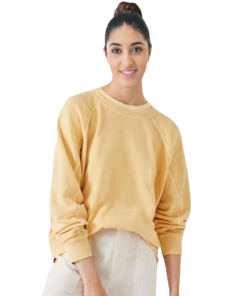 HUSH Women's Kara Lightweight Sweatshirt in Butter Lemon (IMPERFECT)