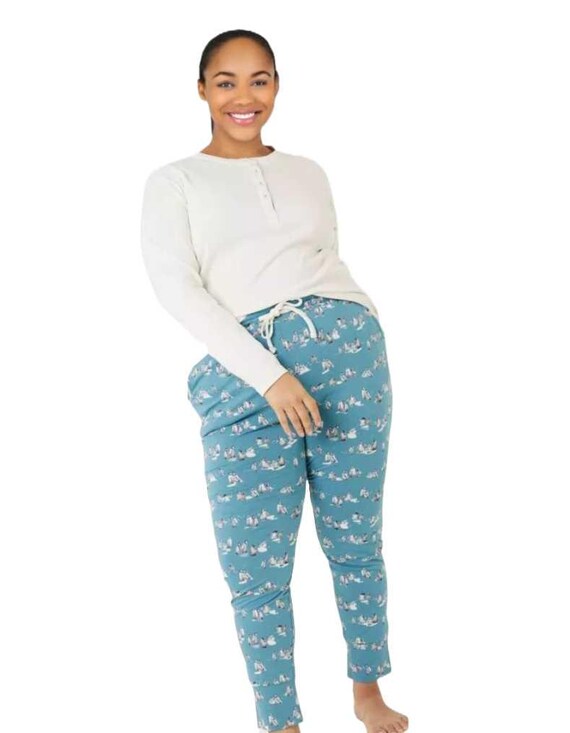 Fat Face Women's Pyjama Lounge Leggings in Blue Penguin