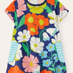 Mini Boden Girl&#39;s Printed Tunic in Bluebell Floral