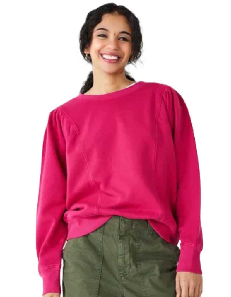 HUSH Women's Anastasia Puff Sleeve Sweatshirt in Pink