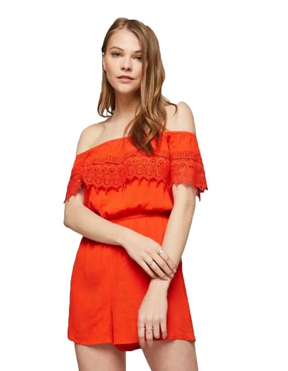 Miss selfridge orange jumpsuit hot sale