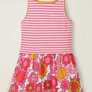 Mini Boden Girl&#39;s Hotchpotch Bow Jersey Dress in Pink Floral