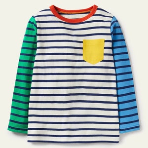Mini Boden Boy's Breton Top in Multi Collage