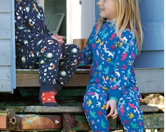 Frugi Kids Snuggle Suit in Rainbow Flight Frugi