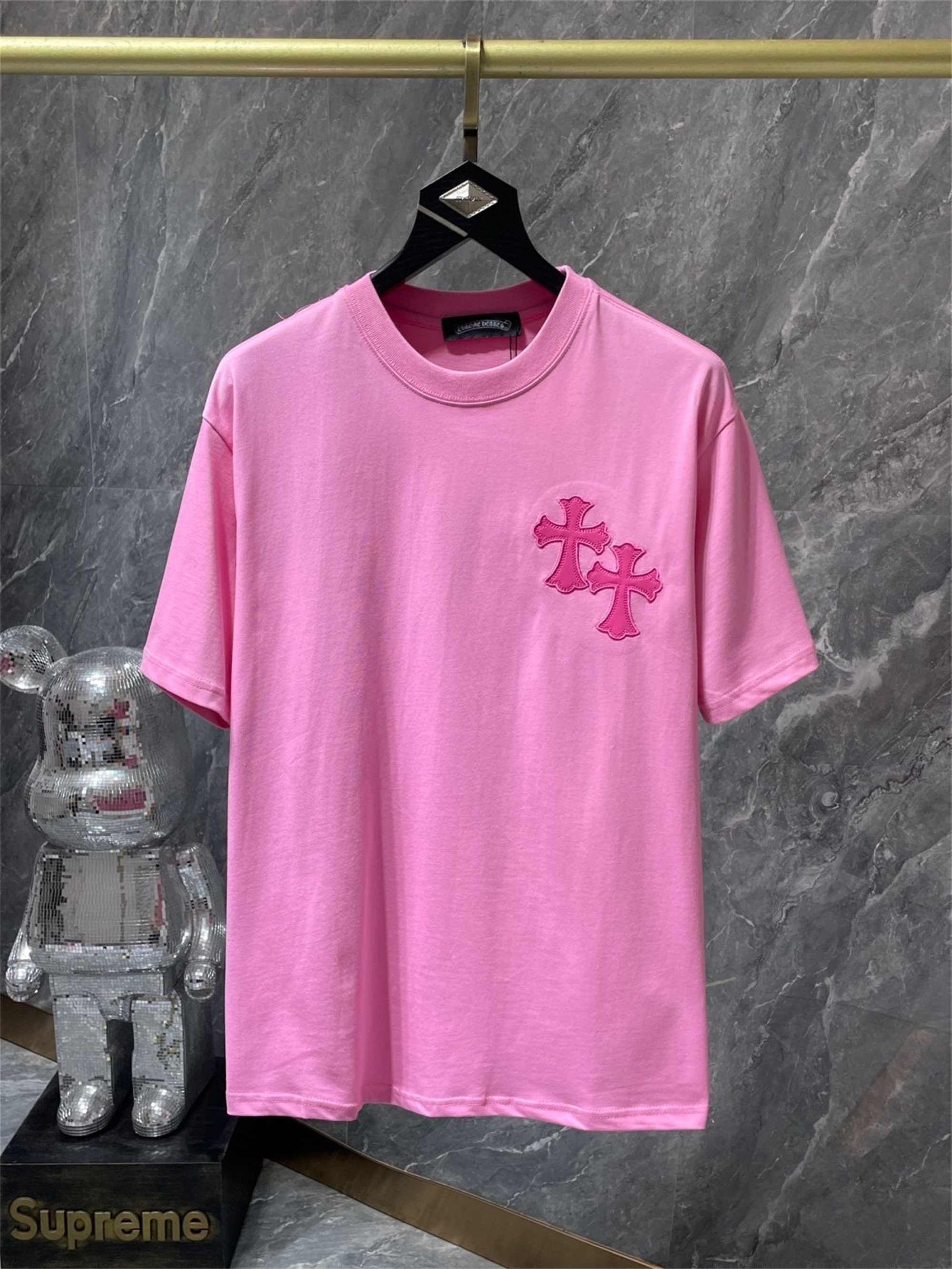 Chrome Hearts Style T-Shirt,Fancy cross T-shirt, Unique Cross Pink T-shirt , birthday gift for him