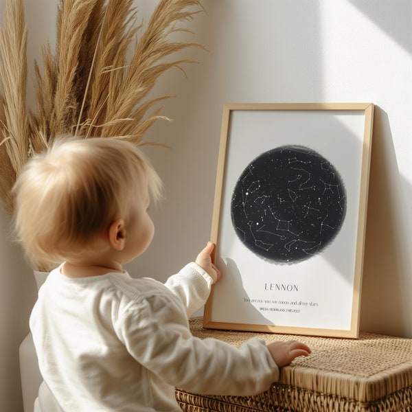 Personalized star map poster | Custom star map birth gift | Maternity gift baby | Personalized birth poster date | DIGITAL DOWNLOAD