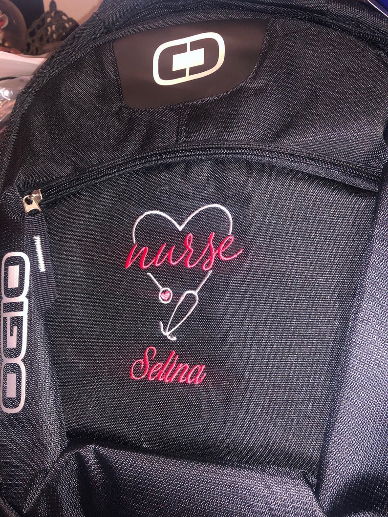 Personalized Backpack Heart Stethoscope Respiratory Therapist Paramedic