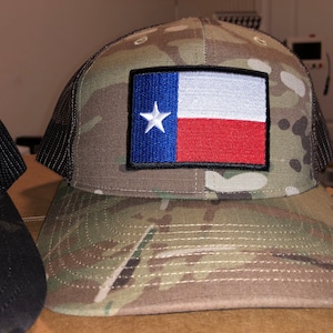 Texas Flag Patch Cap Richardson Tactical Camo Trucker Cap Come and Take it