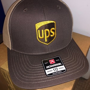 UPS Cap Richardson 112 Embroidered or PVC PATCH UPS LOGO EMBROIDERED