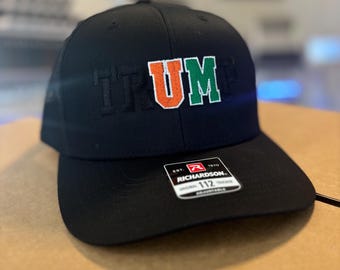 TRUMP MAGA University of Miami Blacked Out Trucker Cap Richardson 112 Limited Run Trump 2025