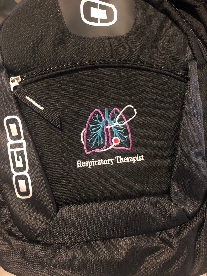 Personalized Backpack Heart Stethoscope Respiratory Therapist Paramedic