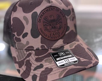 Trump Department of War Cap MAGA Patch on Richardson Cap