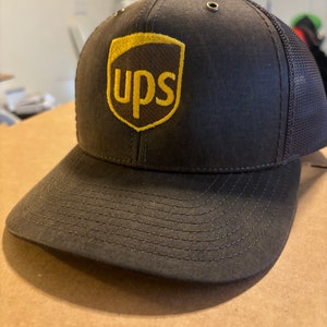 UPS Cap Richardson 112WF Freemont Trucker Cap Embroidered or PVC PATCH